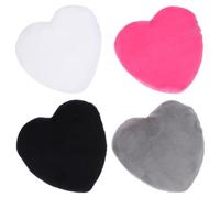 Cotton Powder Puff Heart Shape with Strap 4pcs for Loose Body Powder | Flat Large Area, Corners for Narrow Parts, Grips Powder Well, Easy Handling and Storage