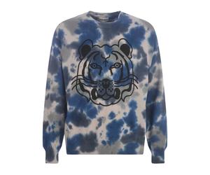 Cotton Printed Jumper - male - Kenzo - Round-neck Knitwear - Gray - S - Knitwear S