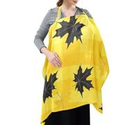 Cotton Privacy Breast Feeding Cover Yellow-Black Maple Leaf Lattice