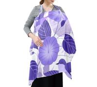Cotton Privacy Nursing Covers Cartoon Purple Morning Glory Flowers