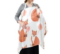 Cotton Privacy Nursing Covers Feral Fox Lollipop Off White Orange