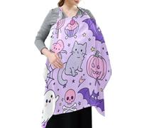 Cotton Privacy Nursing Covers Halloween Cute Grey Cat Pumpkin Ghosts