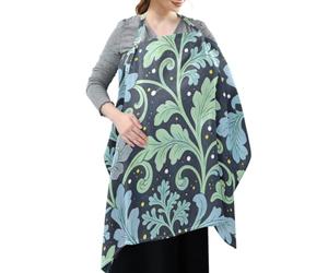 Cotton Privacy Nursing Covers Seaweed Leaf Blue Flower William Morris