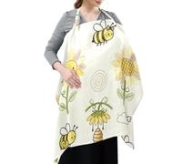 Cotton Privacy Nursing Covers Sunflower Garden Busy Bees | Breastfeeding Cover for Nursing Breathable Shopping Cart Cover