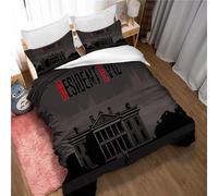 Cotton Pure Resident Evil Bedskirt Set Thickened Bed Sheet Quilt Cover 3PC Bedding (135x200cm(Single),Resident Evil 05)