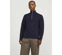 Cotton Quarter-Zip Jumper, Relaxed Fit Navy Blue