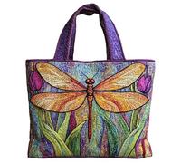 Cotton Quilted Tote Bag For Women Shoulder Carry, Vintage Tote Bag Canvas Shoulder Cord Aesthetic Art Girls Aesthetic Inspired Reusable(M,H34xL40CM)