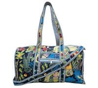 Cotton Quilted Travel Duffel Bag for Women - Lightweight Weekender Overnight Bag with Shoulder Strap, Pockets & Soft Quilted Fabric - Carry-On for Travel, Gym, Yoga & Beach, Midnight Meadow Quilted