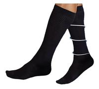 Cotton Rich Knee High Compression Socks for Men 15-20 mmHg, Comfort Top Gents Energising Work and Travel Flight Socks for men, Improves Blood Flow & Circulation (Black, S)