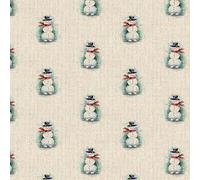 Cotton Rich Linen Look Digital Christmas Allover Prints - Half METRE 50 X 140cm