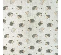 Cotton Rich Linen Look Upholstery Fabric 'Little Hedgehogs ' Digital Print - Per Metre - 140 cm Wide