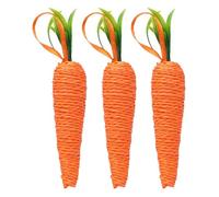 Cotton Root - Vegetable Rope, Floss Fiber, Vibrant Orange Puppy Plaything, Natural Texture Cleaning, Canine Supplies, Three Piece Pack For Rabbit Pets Small Dogs Training