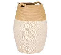 Cotton Rope Basket 105L Laundry Basket Basket Woven Storage Basket Dirty Clothes Basket Laundry Bin With Extended Handles Toy Storage Organiser For Storage Clothes Toys (White+ Line)