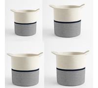 Cotton Rope Basket Cloth Toy Storage Laundry Washing Large Organizer Hamper | Laundry Basket (Pack of 4)