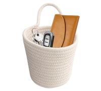 Cotton Rope Basket for Organizing - Hand-Woven Storage Container, Durablle Wall Basket with Handle, Vegetable Potato Onion Holder | Stylish Home Organizer for Kitchen Pantry Living Room