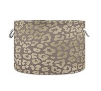 Cotton Rope Basket Metallic Champagne Gold Leopard Large Capacity Toys Storage Organizer Gift Baskets Clothes Laundry Hamper Holiday Ornament Storage Bin