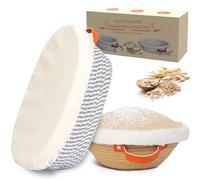 Cotton Rope Bread Proofing Basket Set, Oval and Round Banneton Bread Basket with Liner and Cover, for Artisan Bread Baking, Sourdough Starter Kit ( Oval&Round Set)