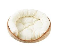 Cotton Rope Cat Bed Basket, 35x35x13cm Aesthetic Scratch Resistant Pet Sofa Pad, Cat Lounge Bed for Indoor Outdoor Use, Comfortable Pet Resting Mat for Living Room Bedroom Floor Travel Sleeping Space