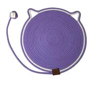 Cotton Rope Cat Scratcher Mat, 42cm/16.5 Inch Round Horizontal Floor Scratching Pad for Indoor Cats, Woven Board Alternative for Sofa, Couch, Wall, and Carpet