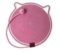 Cotton Rope Cat Scratcher Mat, 42cm/16.5 Inch Round Horizontal Floor Scratching Pad for Indoor Cats, Woven Board Alternative for Sofa, Couch, Wall, and Carpet