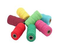 Cotton Rope Craft String, Macrame Cotton Jute Rope 2mm 100m Multicolor(Rose Red)