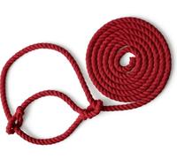 Cotton Rope Halter for Horses and Ponies - Adjustable Lightweight Halter for Leading and Groundwork Training - Made in the UK - Suitable for Cows and Sheep (Red)