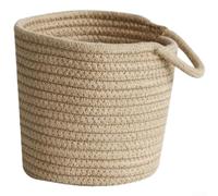 Cotton Rope Hanging Storage Basket 16cm Nordic Woven Handle White Yellow