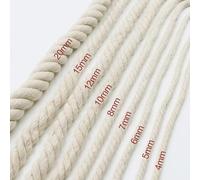 Cotton Rope Sash Cord White Twine Washing Clothes Natural 3 Strand 6mm 8mm 10mm 12mm 14mm 16mm 18mm 20mm - 20mm 3 strand various lengths (20, 14mm)
