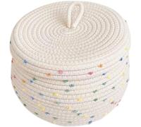 Cotton Rope Storage Basket with Lid for Desktop Organising