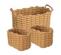 Cotton Rope Storage Baskets - Woven Basket for Organizing,Desktop Rectangle Kids Toy Box Organizer for Book Magazines Snacks Keys Remote Controls