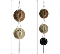 Cotton Rope Wall Organizer with Hand-Woven Technique Designed for Hat Display and Artistic Bohemian Wall Decor