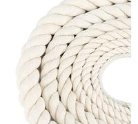 Cotton Rope White Rope Thick Rope 8mm 20M Macrame Rope Noose Soft Rope Laces Drawstring Cord Decking Rope For Garden Macrame Plant Hanger Kit Beige