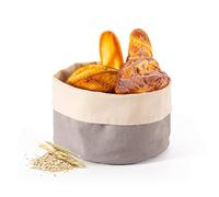 Cotton Round Fabric Bread Bin - Reusable and Washable Bread Bag for Bakery, Fruit and Cereal Storage - 25 x 22.5 cm
