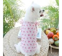 Cotton Ruffle-Sleeve Pet Vest with Floral Print