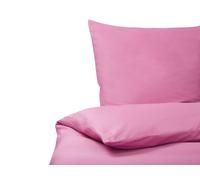 Beliani Duvet Cover Set Solid Harmonridge 220X240 Cm Sateen Cotton Pink