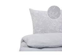 Beliani Duvet Cover Set Floral Pattern Morningside 200X220 Cm Sateen Cotton Grey