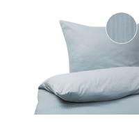 Beliani Duvet Cover Set Striped Avondale 240X220 Cm Sateen Cotton Grey