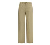 Cotton Satin Baggy Trousers - female - Max Mara Studio - Straight Fit Jeans - Beige - L - Jeans L