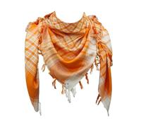 Cotton Shemagh Scarf for Men & Women - Keffiyeh Desert Head Scarf, Breathable Lightweight Sun Protection Neck Wrap, 100% Cotton Summer Outdoor Tactical Scarf, 43×43" Unisex Gift (Orange White)