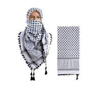 Cotton Shemagh Scarf for Men & Women - Keffiyeh Desert Head Scarf, Breathable Lightweight Sun Protection Neck Wrap, 100% Cotton Summer Outdoor Tactical Scarf, 43×43" Unisex Gift (Palestine - Arafat)