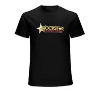 Cotton Shirt, Tees Rockstar Energy Short-Sleeve T-Shirts Black L