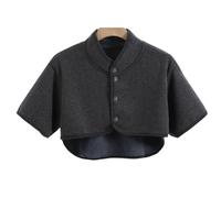 Cotton Shoulder Warmer Winter,Shoulder and Neck Shawl Cape for Men Women,Coldproof Wearable Thermal Shoulder Pad,Pain Relief Protective Brace,Short/Long Sleeve(Dark Grey,XXL(70~80kg))