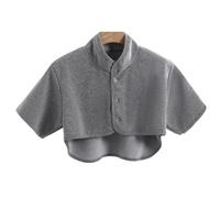 Cotton Shoulder Warmer Winter,Shoulder and Neck Shawl Cape for Men Women,Coldproof Wearable Thermal Shoulder Pad,Pain Relief Protective Brace,Short/Long Sleeve(Light Grey,L(50~60kg))