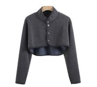 Cotton Shoulder Warmer Winter,Shoulder and Neck Shawl Cape for Men Women,Coldproof Wearable Thermal Shoulder Pad,Pain Relief Protective Brace,Short/Long Sleeve(Dark Grey A,XXXL(80~90kg))