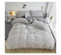Cotton Simple Style Duvet Cover Washed Cotton Duvet Cover Plaid Stripe Bedding Skin-Friendly and Breathable Duvet Cover Set,Bed Sheets