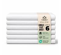 Cotton Single Bed Sheets White- Quality Perfect Single Flat Sheet for Home, Hospital, Hotel, Spa Massage Therapy & more- Machine Washable Soft Touch Moisture Absorbing Top Sheet (6)