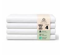 Cotton Single Bed Sheets White- Quality Perfect Single Flat Sheet for Home, Hospital, Hotel, Spa Massage Therapy & more- Machine Washable Soft Touch Moisture Absorbing Top Sheet (4)