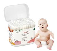 Cotton Skipping Ropes for Kids Cotton Swabs for Babies | Safe Tips for Babies Soft Double Tips with Storage Box - Portable Ear Nose Beauty Tool, P