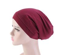 Cotton Sleep Bonnet for Women Silky Lined Hair Cover Hat Night Sleeping Natural Curly Long Wrap Stay All Soft Comfortable Elastic Head Band Frizz- Overnight Use