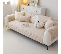 Cotton Slipcover Sofa Protector for 3 5 Cushions Non Slip Washable Pet Friendly Furniture Cover Stretchable Fabric for Sectional Sofas